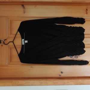 Joseph Ribkoff black shirred crop top
